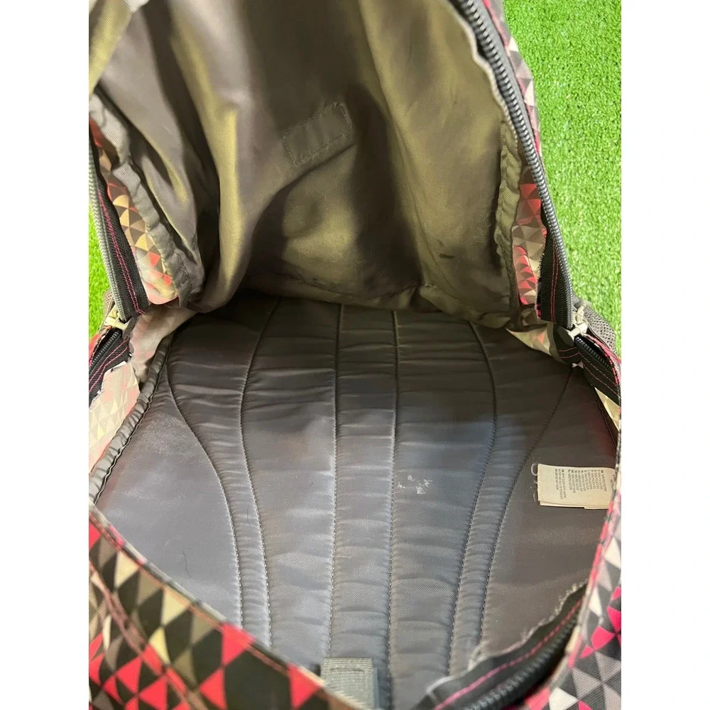The North Face Jester Backpack Pink Black Geometric Triangle Print Daypack